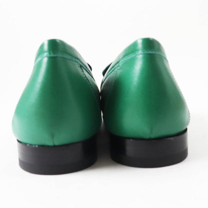 Hermes Moccasins Paris Constance Silver Hardware Leather Loafers Green 37 With