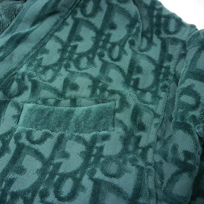 Dior Oblique Pile Gown Coat M Green Bathrobe