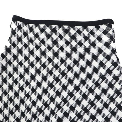 Christian DIOR 22 254j18am514 Gingham Checked Flared Skirt Black White 38 Made