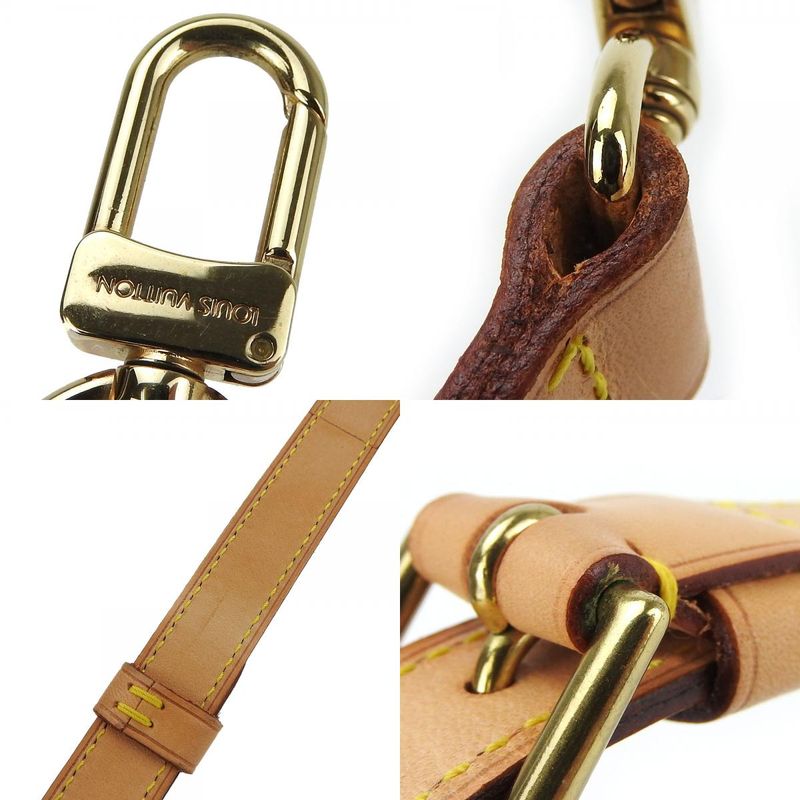 Louis Vuitton Shoulder Strap Nubuck Leather Beige Gold Hardware Shoulder Strap