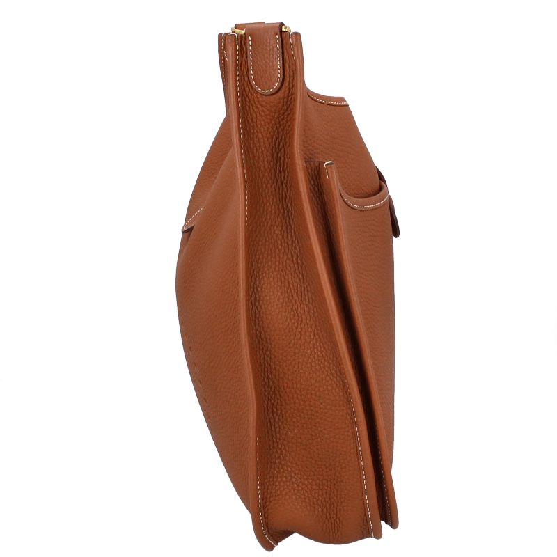 Hermes Evelyn 3 GM Taurillon Clemence Women's Shoulder Bag Gold Excellent