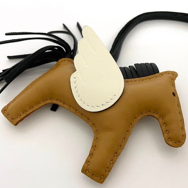 Hermes Bag Charm Pegasus PM Brown White Black Sesame