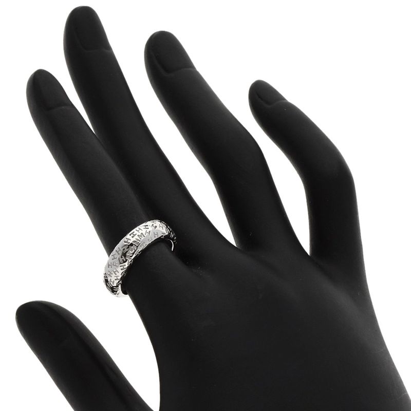Hermes Toubou Wave #50 Ring 18K White Gold Ladies