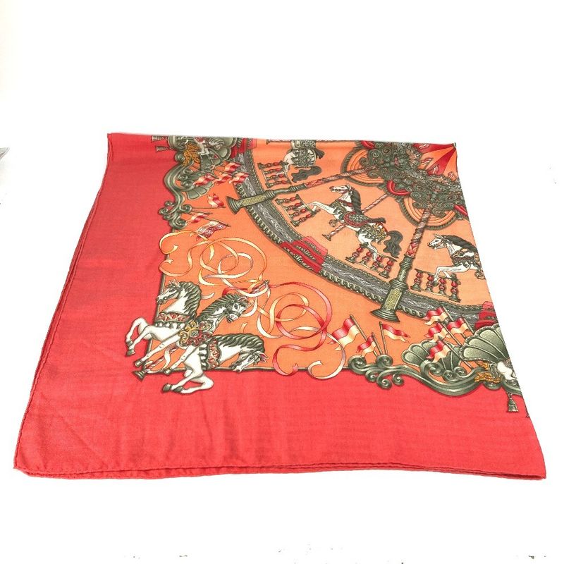 Hermes Scarf Carrégien 140 Carrégien 140 Cashmere Orange