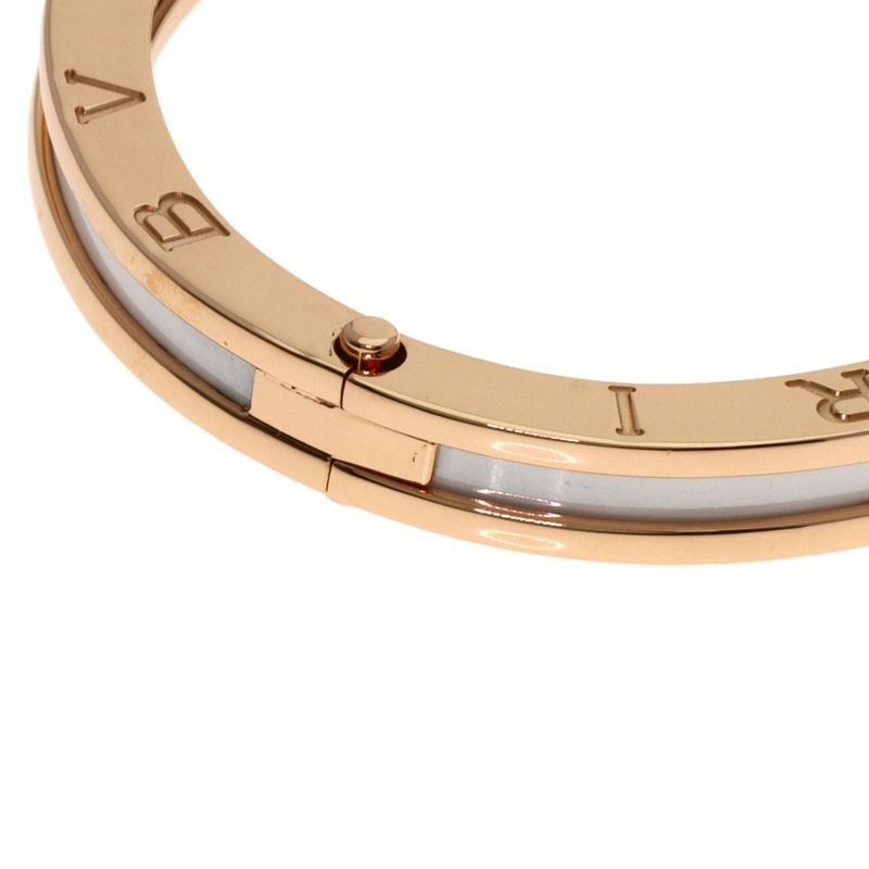 Bvlgari Bulgari B-zero1 Bee Zero One M White Ceramic Bracelet 18K Pink Gold