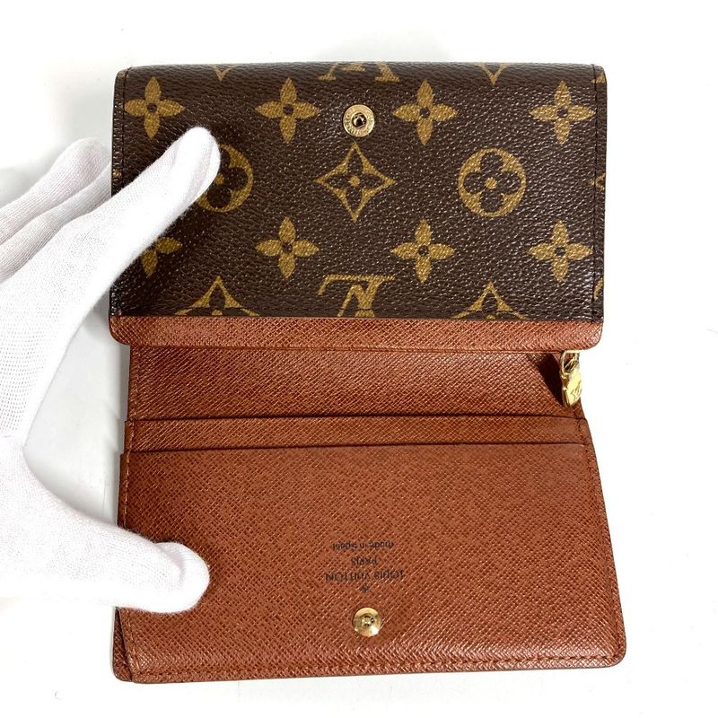 Louis Vuitton Bifold Wallet Portefeuille Trésor M61736 Monogram Canvas Brown