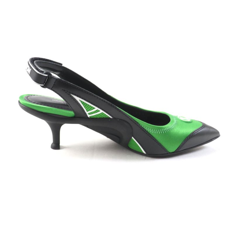 Louis Vuitton Arkwright Line Pointed Toe Back Strap Pumps With Rubber LV Logo