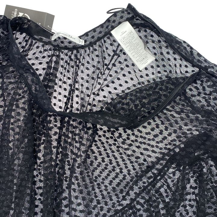 Christian Dior 111j64 A8505 Tulle Dot Skirt Women Black I 42