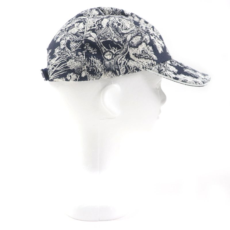  Christian DIOR 24tjv922x134 Toile Du Jouy D-player Hat White Navy 59 Made In