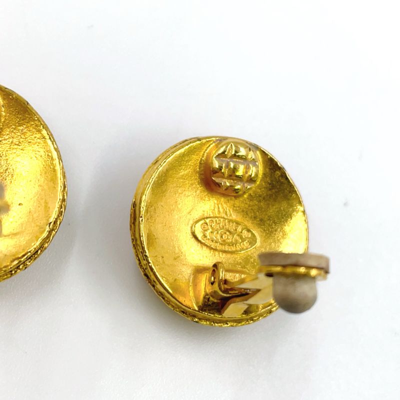Chanel Round Coco Mark GP Gold Earrings