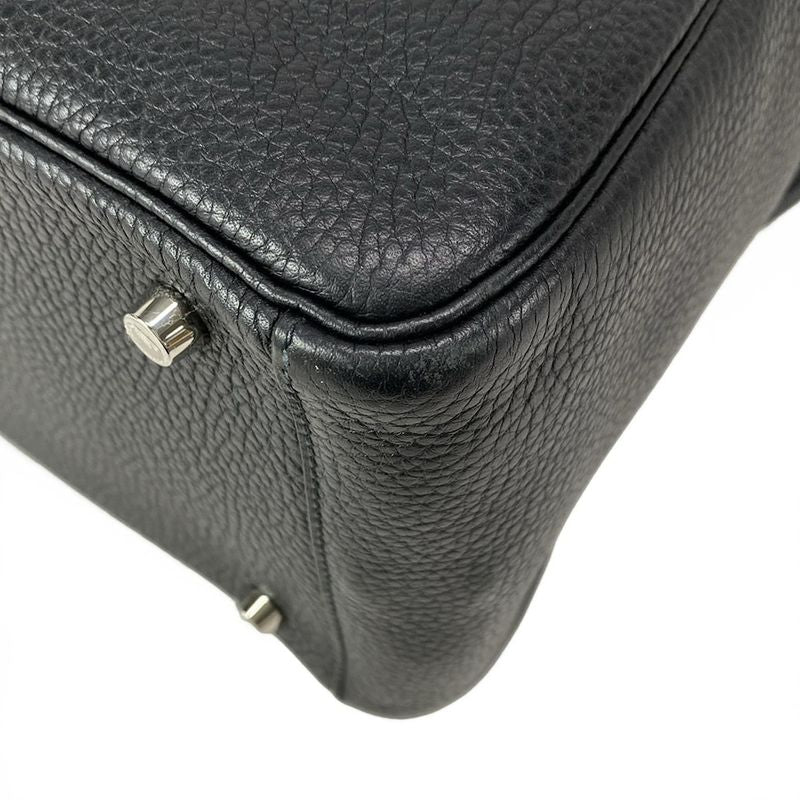 Hermes Shoulder Bag Lindy 30 Black Silver Hardware