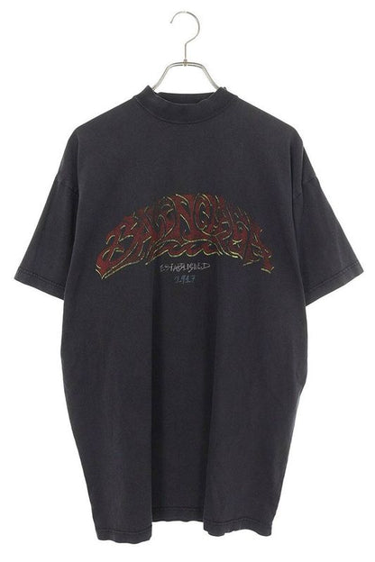 Balenciaga 739028 Tpvm8 Vintage Finish Oversized T-shirt Men 1