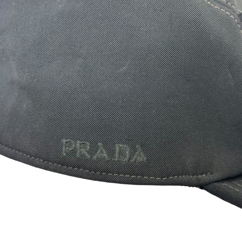 Prada 00's Logo Front Pocket Jet Cap Logo Front Pocket Jet Cap L Black Y2k Tech