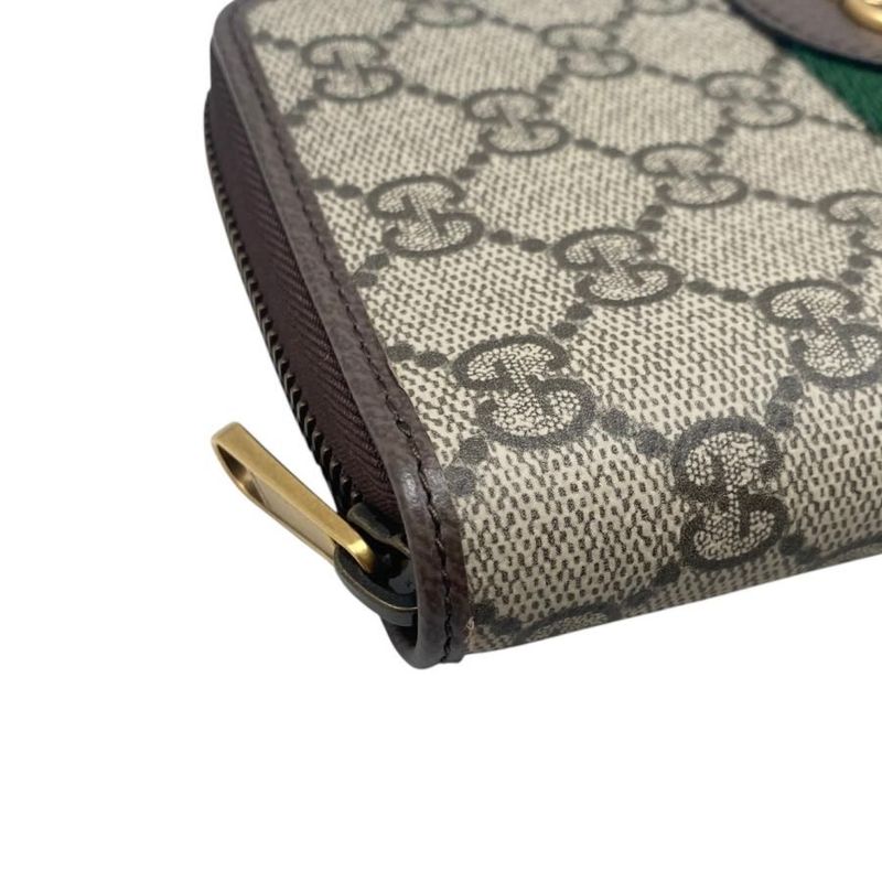 Gucci Bi-Fold Long Wallet Ophidia Zip-Around Wallet 838619 GG Pattern Double G