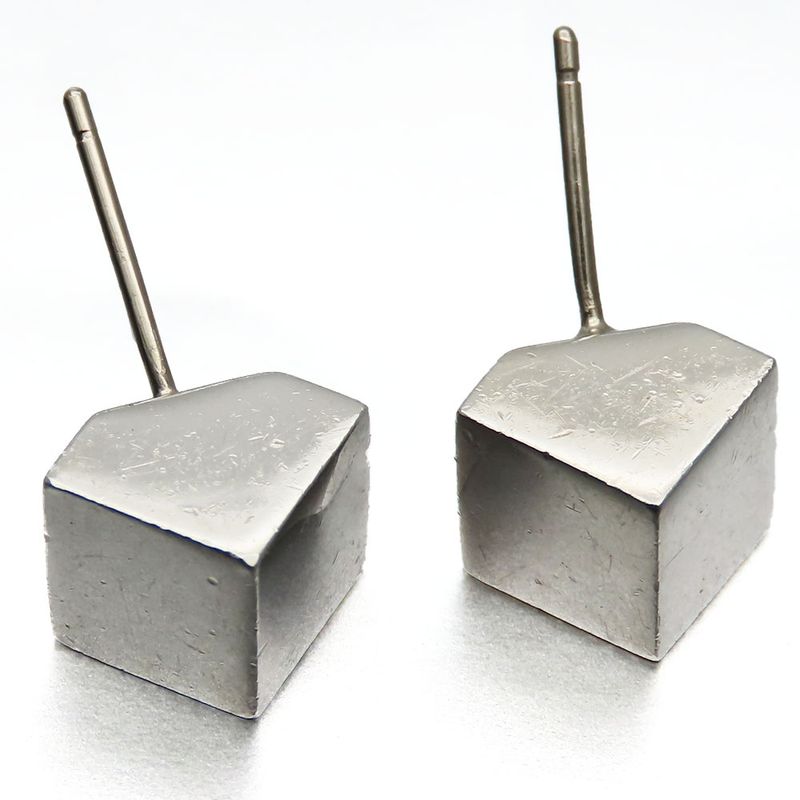 Tiffany & Co Earrings 925 Silver Approx 7.4g Silver Cube Accessories Simple
