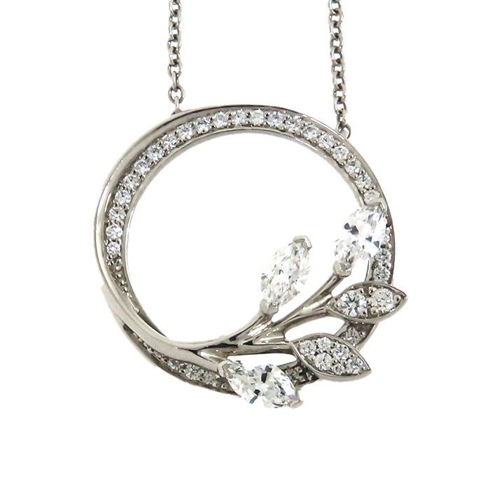 Tiffany & Co Tiffany & Co Victoria Vine Circle Small Diamond Necklace Pt950