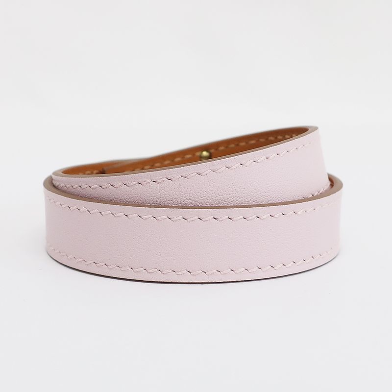Hermes Kelly Double Tour Bracelet Mauve Peel Gold Hardware B Engraved