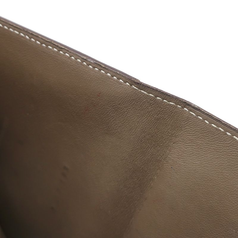 Hermes Trifold Wallet Click 12 Vaux Epson Etoupe Silver Hardware Grained C