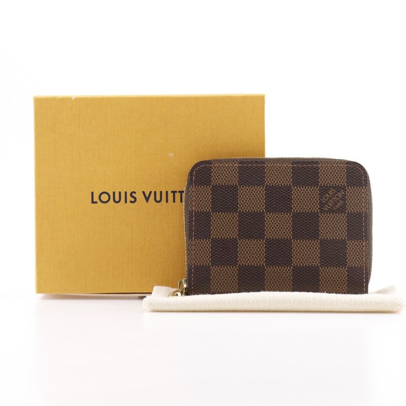 Louis Vuitton Zippy Coin Purse N63070 Damier Canvas Brown Ts1107 Unisex Coin