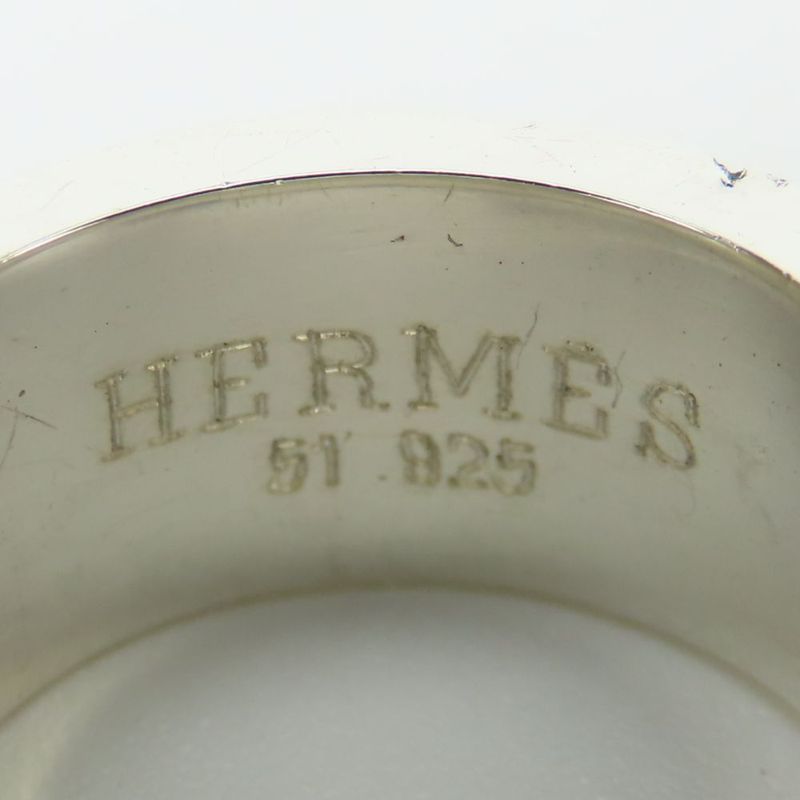 Hermes Ring - Ring Candy 51 Silver 925 Approx 11.1g Silver Light Blue H Logo