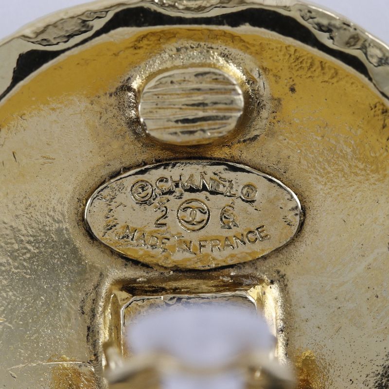 Chanel Coco Mark Matelasse Vintage Gold Plated 26 Ladies 39.8g Earrings