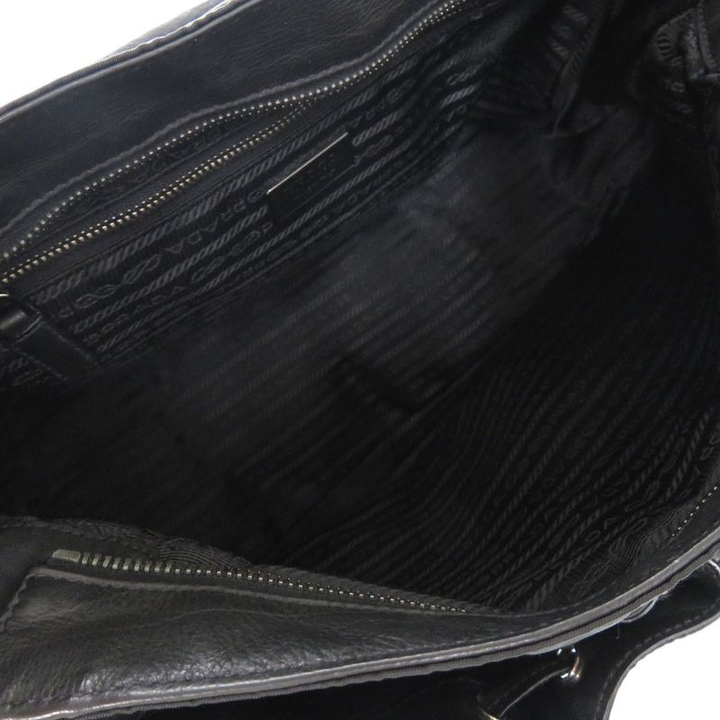 Prada Messenger Bag Bt0582 Crossbody Shoulder Bag Leather Nylon NERO 1191 Prada