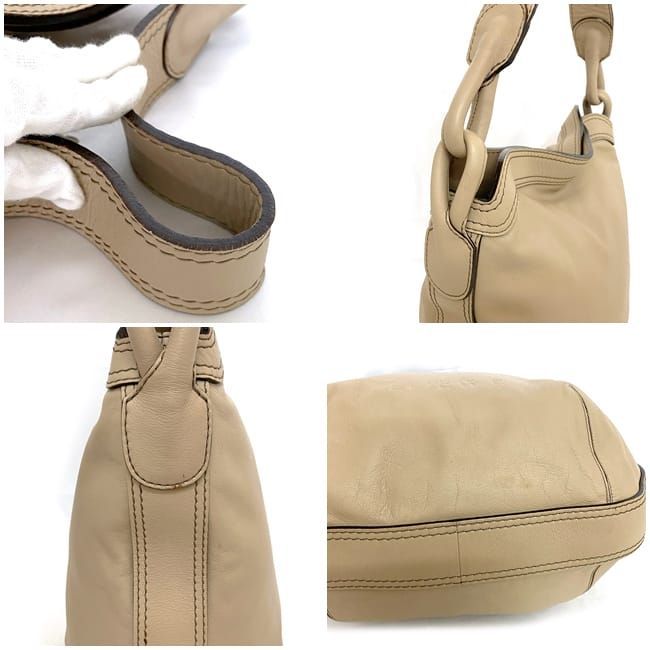 Loewe One Shoulder Bag Beige Leather