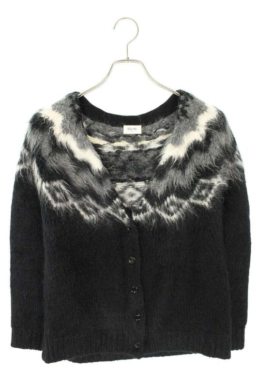 Celine By Edith Liman 19AW 2a122383d Alpaca Wool Fair Isle Cardigan Men's XS