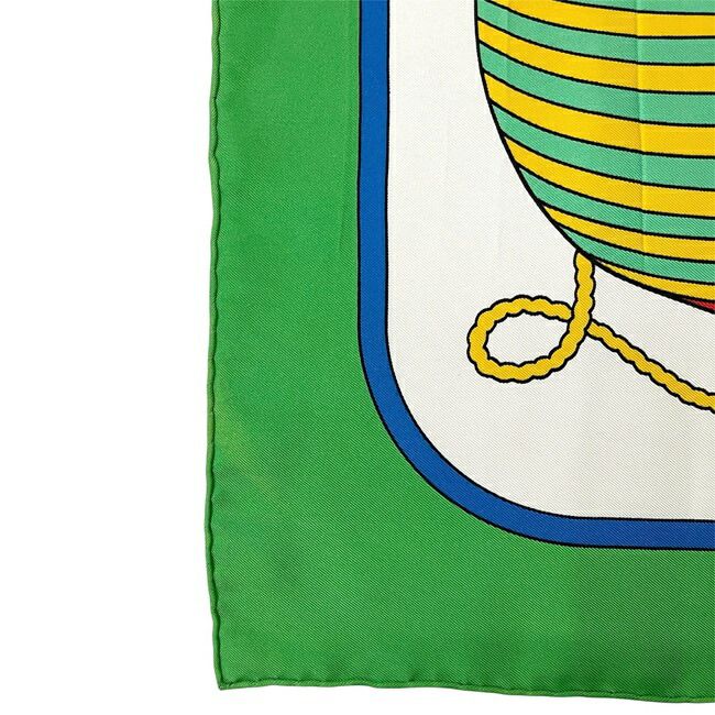 Hermes Scarf Carré 90 Green Blue White Thalassa