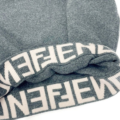 Fendi Wool Logo Sweater with Tie Gray 371396 Sweater