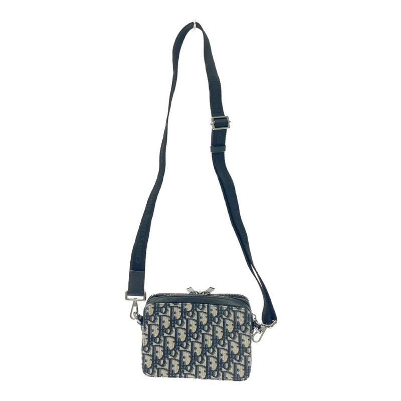 Dior 2obbc119yse Canvas Leather Oblique Strap Pouch Shoulder Bag 451657