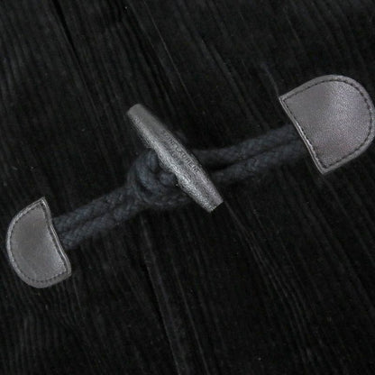 Saint Laurent Paris 529578 Chinstrap Lined Mouton Corduroy Duffle Coat Black 44