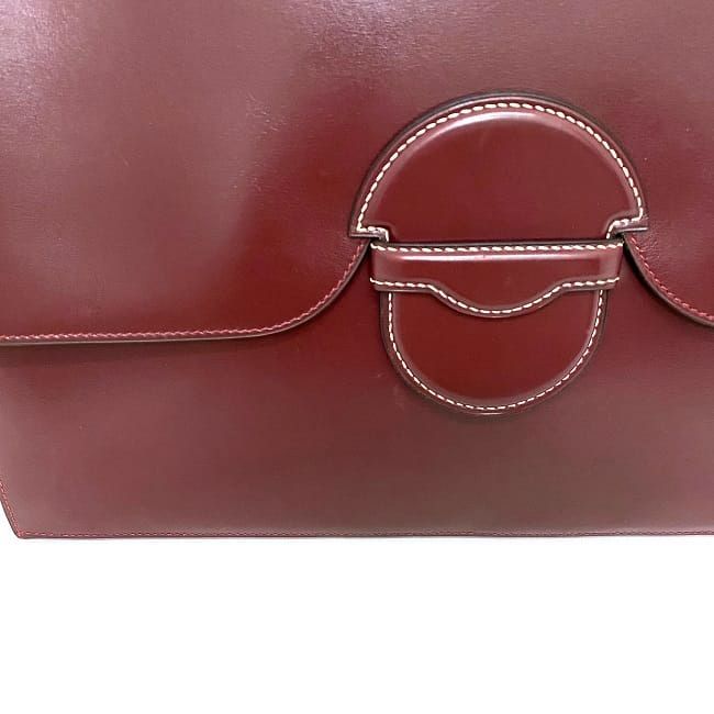 Hermes Clutch Bag Fako Bordeaux Excellent Condition Leather Box Calf