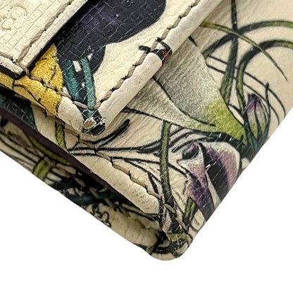 Gucci 6ring Key Case Cream White Green Flora Nice
