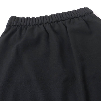 CHANEL P46707v34279 100% Wool Coco Mark Button Pleated Skirt Black 34 Made In