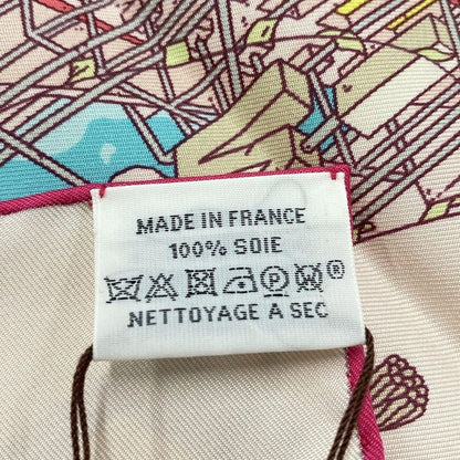 Hermes Scarf Carré 90 Pink×yellow×multi LA Legende DU Cheval A Plumes