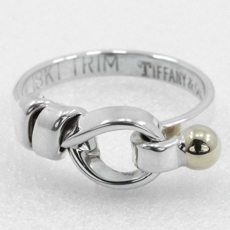 Tiffany & Co Love Knot Vintage 18K Yellow Gold And 925 Silver Size 9.5 Ladies