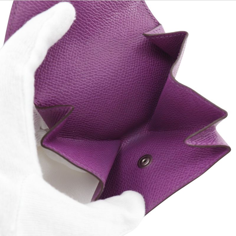 Hermes Le Van Cattle Vaux Epson Purple □ Ladies Coin Case