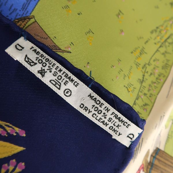Hermes Carre 90 Costumes DES Departements Department Costume Navy Scarf Silk