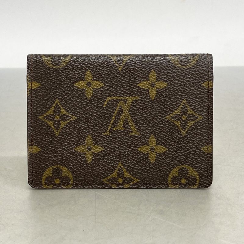 Louis Vuitton Card Case Monogram Porte 2 Carte Vertical M60533 Brown Men Women