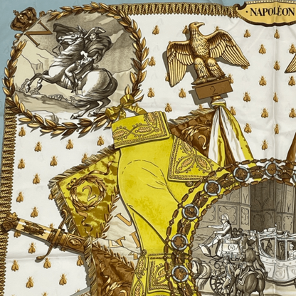 Hermes Carre 90 Napoleon Hermes Napoleon Blue And Multicolor 100% Silk Scarf