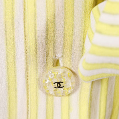 Chanel Shirt Dress Straps P61108v46519 Silk Yellow Ladies Dress