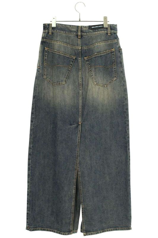 Balenciaga 750035 Tnw65 Skirt Docking Denim Pants Men's XS