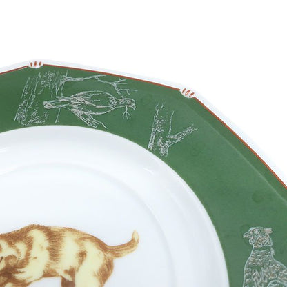 Hermes Tableware Chasse Green Labrador Retriever Morning Cup and Saucer Set of