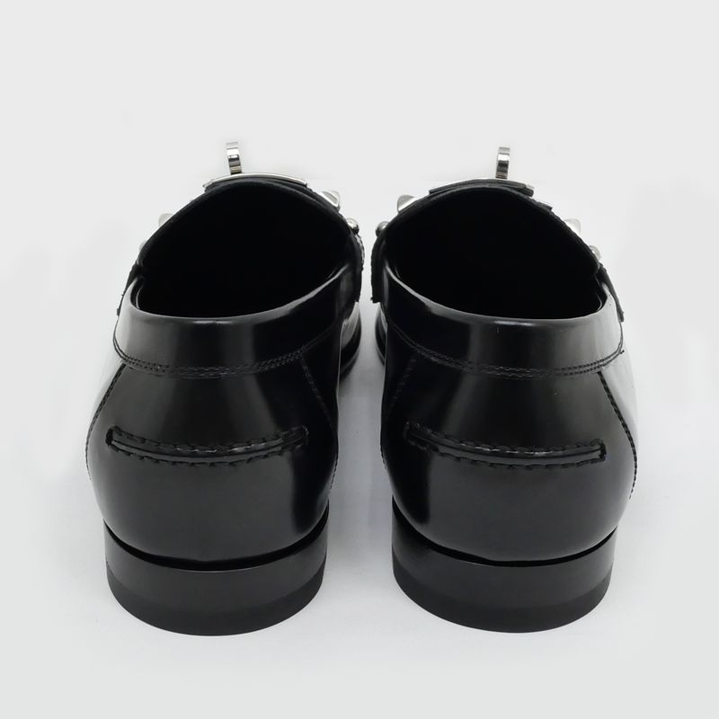 Hermes D'estaing Moccasins Loafers H242095z Size 38 1 2 Black Studs