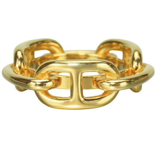 Hermes Scarf Ring Chaine D'ancre Metal Gold Plated Accessories Ladies Women
