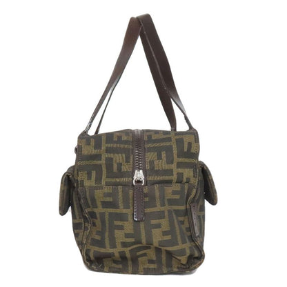 Fendi Zucca Pattern Handbag Canvas Leather Women