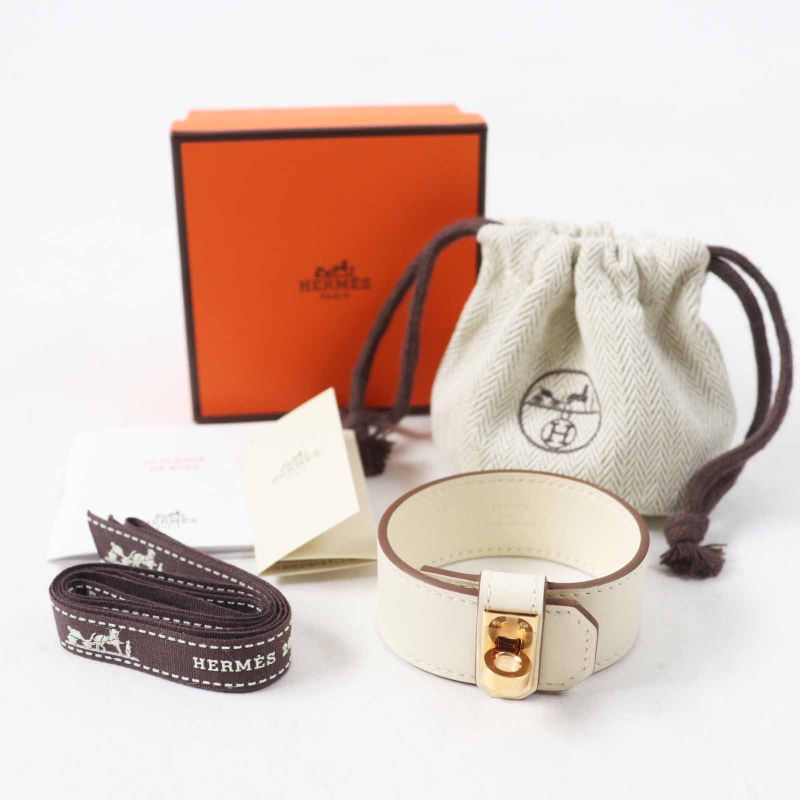 Hermes Kelly Twist PM Rose Gold Hardware Bracelet Swift Nata T2 B Engraved Box