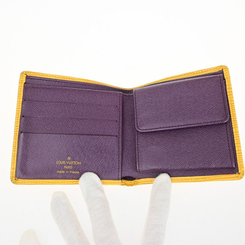 Louis Vuitton Wallet Epi Fold Long Wallet Round Zipper Wallet Black White