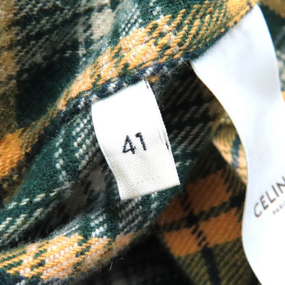 Celine 22AW 2c574954r Loose Lumber Jack Cotton Wool Checked Long Sleeve Shirt